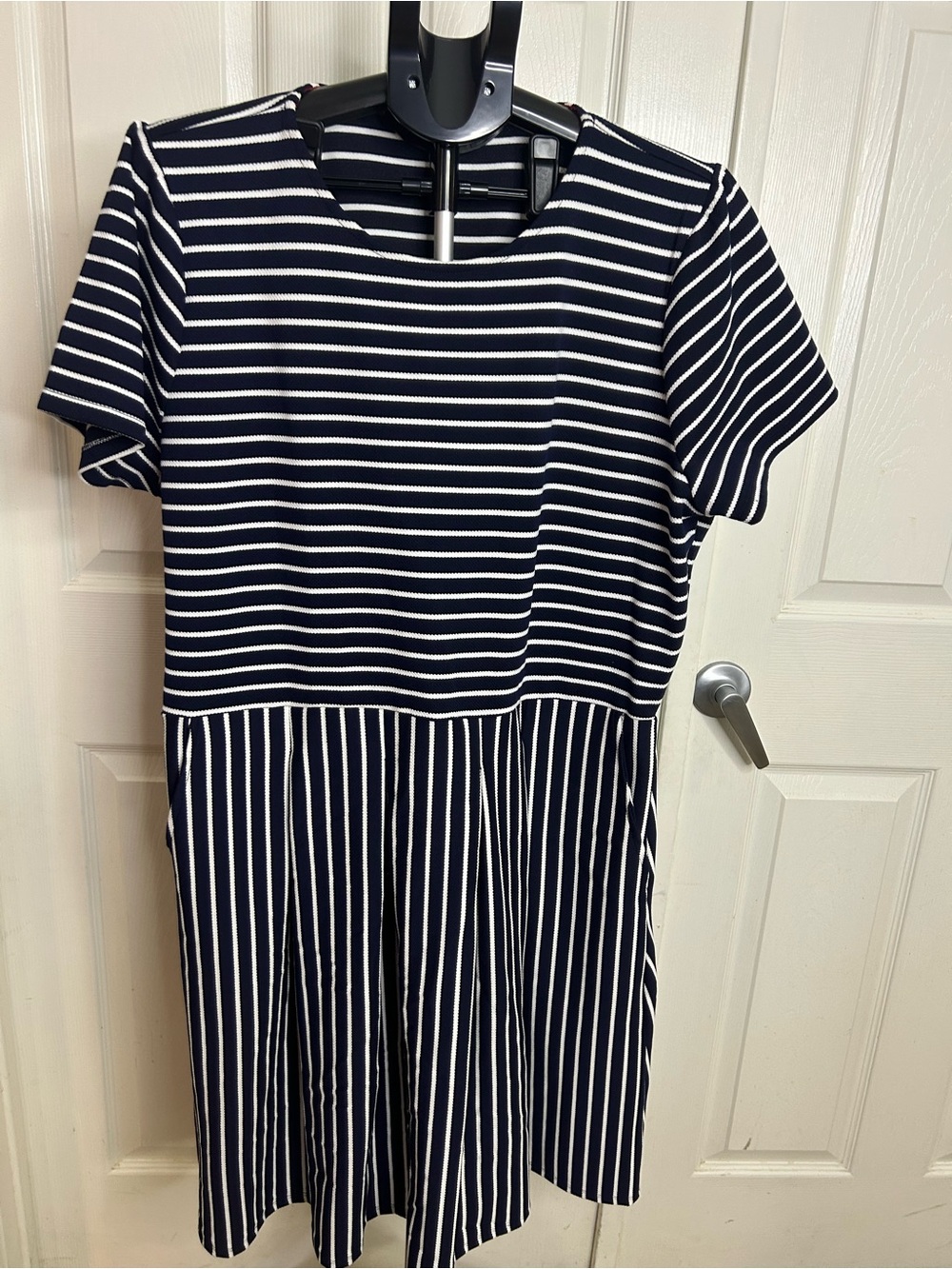 I HAVE POCKETS Draper James Navy and White Striped Mini Dress